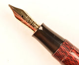 Conway Stewart 27 Lever Filler in red herringbone - Medium nib - Boxed