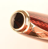 Conway Stewart 27 Lever Filler in red herringbone - Medium nib - Boxed