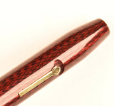 Conway Stewart 27 Lever Filler in red herringbone - Medium nib - Boxed