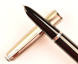 Vintage Parker 51 Demi Classic in black, steel cap - medium nib