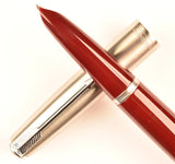 Parker 51 Classic in light burgundy, Steel cap - Medium nib
