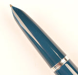 Parker 51 Classic in teal blue, Steel cap - Medium nib