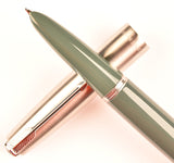 Parker 51 Classic in grey, Steel cap - Fine nib