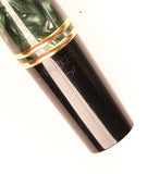 Parker Duofold International in green marble, Gold trim - Medium nib - Boxed
