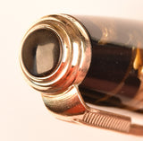Parker Duofold NS in black and brown pearl marble, c1946 - Medium nib