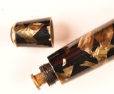 Parker Duofold NS in black and brown pearl marble, c1946 - Medium nib