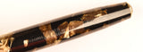 Parker Duofold NS in black and brown pearl marble, c1946 - Medium nib