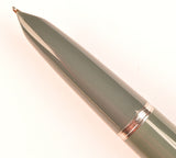 Parker 51 Custom in grey, gold cap - Medium nib - Chalk marks and boxed