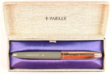Parker 51 Custom in grey, gold cap - Medium nib - Chalk marks and boxed