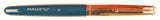 Parker 51 Custom in teal blue, gold cap - Medium nib - Chalk marks and boxed