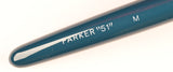 Parker 51 Custom in teal blue, gold cap - Medium nib - Chalk marks and boxed