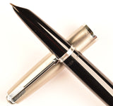 Parker 51 Classic in black, Steel cap - Medium nib - Chalk marks and boxed