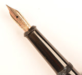 De La Rue Onoto in blue pearl and black marble, Gold trim - Fine semi-flex nib