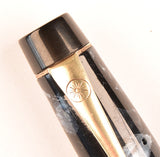 De La Rue Onoto in blue pearl and black marble, Gold trim - Fine semi-flex nib