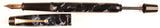 De La Rue Onoto in blue pearl and black marble, Gold trim - Fine semi-flex nib