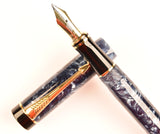 Parker Duofold International in blue marble - Medium nib