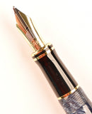 Parker Duofold International in blue marble - Medium nib