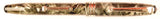 De La Rue Onoto lever pen in black veined silver pearl marble, Gold trim - Fine nib