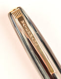 Waterman W5 in light & dark blue pearl striated marble, Gold trim - Medium nib
