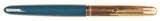 Parker 51 Custom in teal blue, gold cap - Fine/Medium nib