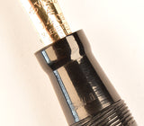 Mabie Todd Swan Leverless 1042 in blue pearl and black marble, Gold trim - Fine Semi-Flex nib