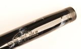 Mabie Todd Swan Leverless 1042 in blue pearl and black marble, Gold trim - Fine Semi-Flex nib