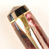Conway Stewart 388 in black veined light & dark lilac marble, Gold trim - Medium nib