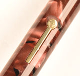 Conway Stewart 388 in black veined light & dark lilac marble, Gold trim - Medium nib