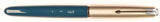 Parker 51 Classic in teal blue, Steel cap - Medium nib - Chalk marks