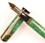 Waterman Patrician in emerald green c1929, Gold trim - Broad Stub/Italic nib