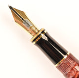 Parker Duofold Centennial in burgundy marble, Gold trim - Medium nib