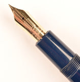 Parker Duofold Maxima in blue, Gold trim - Fine nib - Chalk marks, Boxed