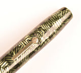 Conway Stewart 58 Duro in green candystripe, Gold trim - Stub nib