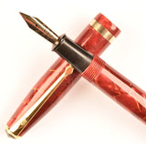 Conway Stewart 85L Lever Filler in gold veined rose pearl marble - Medium nib