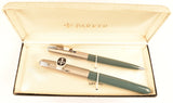 Parker 51 Classic pen & pencil set in grey, Steel cap - Medium nib - Boxed