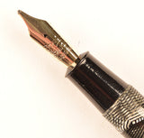 Conway Stewart 58 Duro in silver grey candystripe, Gold trim - Stub nib