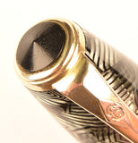 Conway Stewart 58 Duro in silver grey candystripe, Gold trim - Stub nib