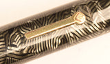 Conway Stewart 58 Duro in silver grey candystripe, Gold trim - Stub nib