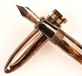Sheaffer Lifetime Balance Oversize in golden brown striated radite, Gold trim - Extra Fine nib