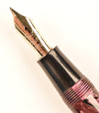 Conway Stewart 84 Lever Filler in black veined lilac pearl marble - Medium nib