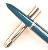 Parker 51 Classic in teal blue, Steel cap - Fine nib (Copy)