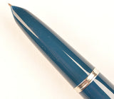 Parker 51 Classic in teal blue, Steel cap - Extra Fine nib