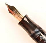 Parker Duofold Senior in blue pearl and black marble, c1945 - Medium nib