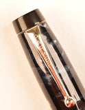 Parker Duofold Senior in blue pearl and black marble, c1945 - Medium nib