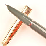 Parker 51 Custom in grey, gold cap - Fine nib