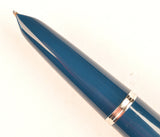 Parker 51 Custom in teal blue, gold cap - Fine/Medium nib