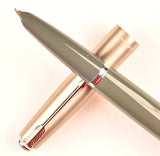 Parker 51 Classic pen & ballpoint set in grey, Steel caps - Medium nib - Boxed - Chalk marks