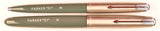 Parker 51 Classic pen & ballpoint set in grey, Steel caps - Medium nib - Boxed - Chalk marks