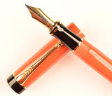 Parker Duofold Centennial in red with matching pencil, Gold trim - Fine nib - Boxed
