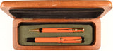Parker Duofold Centennial in red with matching pencil, Gold trim - Fine nib - Boxed
